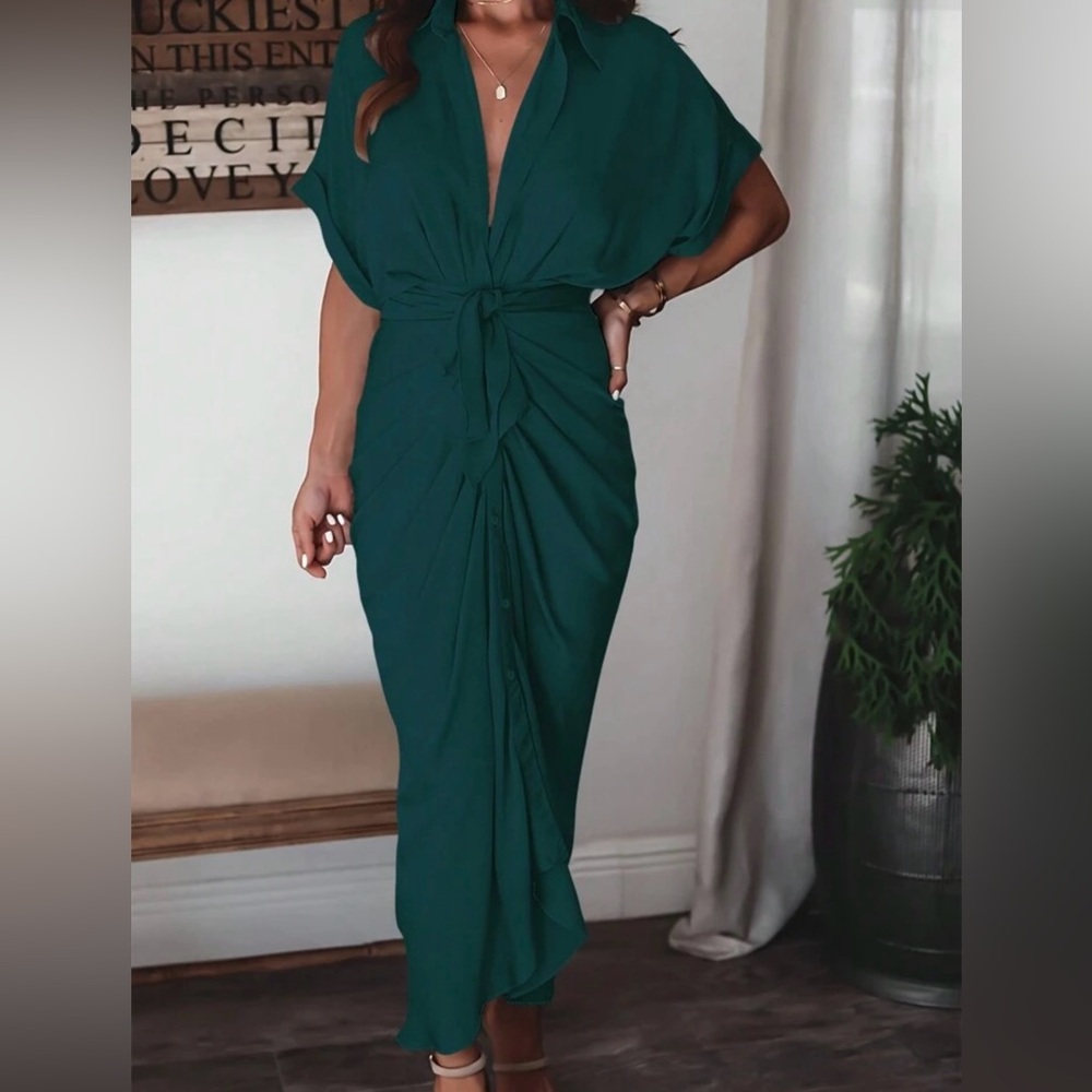 Elegant Teal Maxi Dress